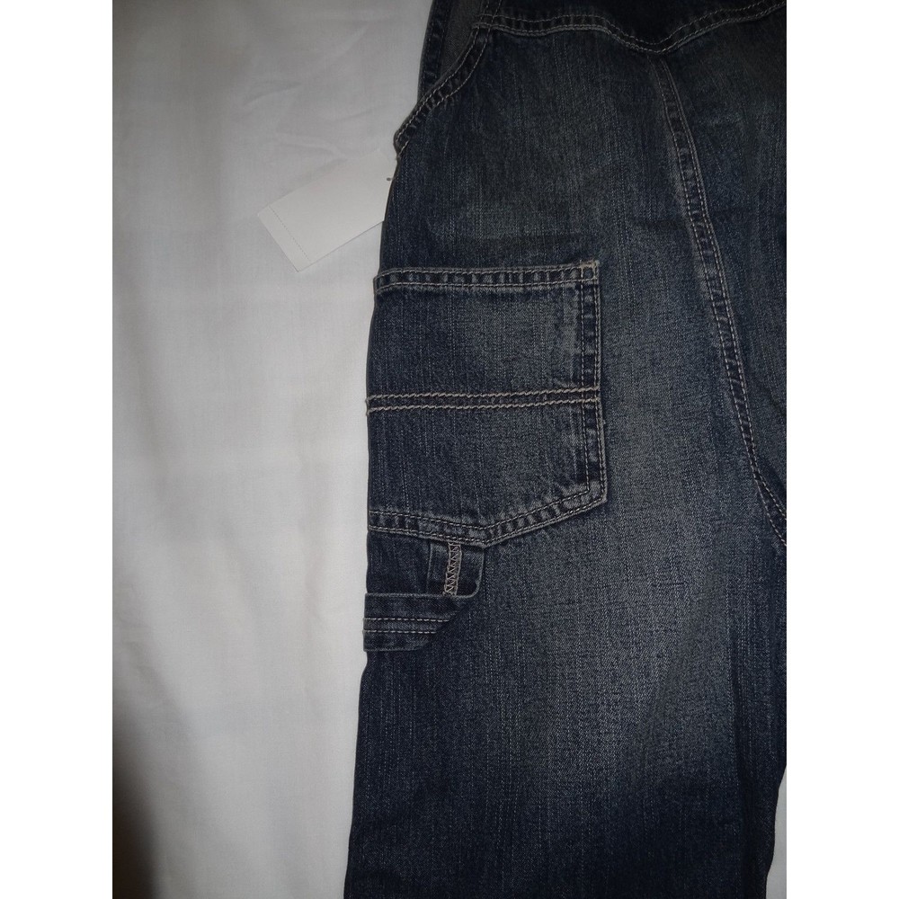 Boys OshKosh One-Piece Brooklyn overall conductor Bib Blue Jeans 18M - Picture 7 of 9